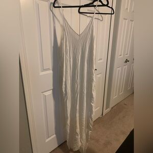 Lovestitch White Textured Maxi Sundress